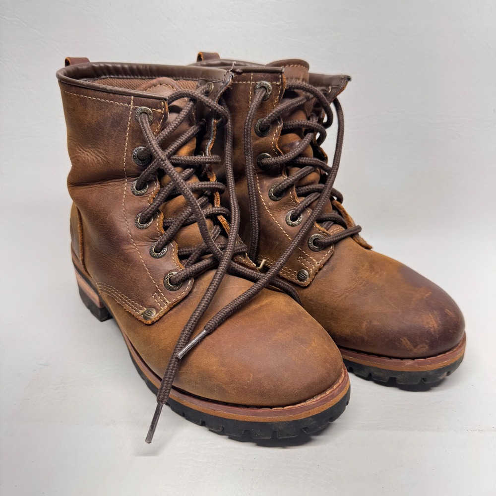 Skechers Laramie 2 Boots Womens 7 Brown Leather Lace Up Lug Sole Heritage Rugged